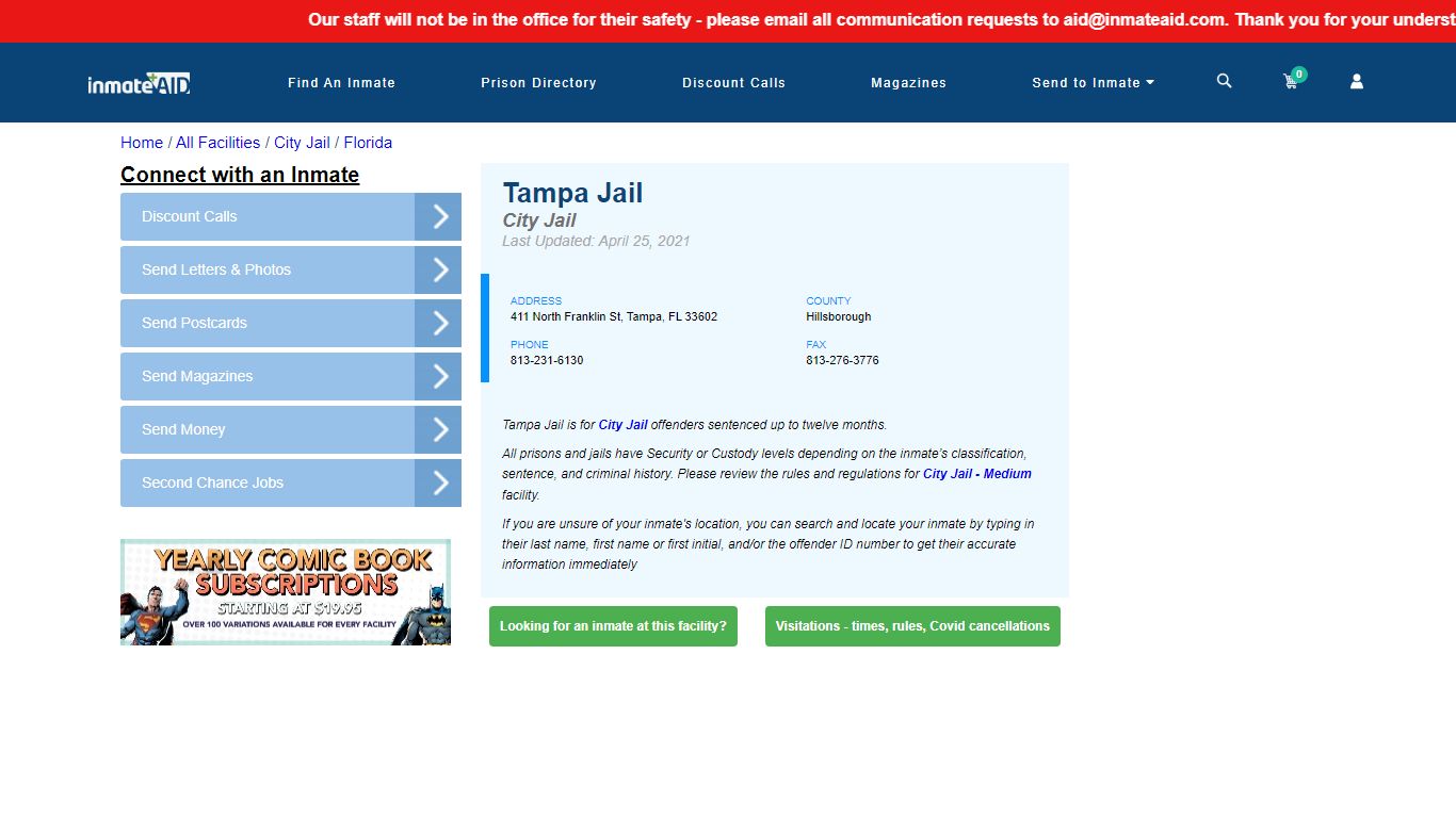 Tampa Jail | Inmate Locator