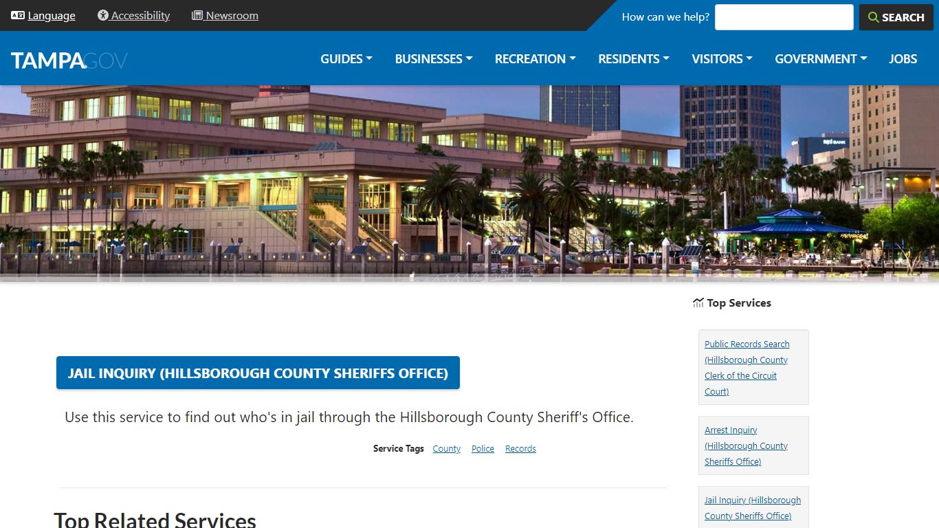 Jail Inquiry (Hillsborough County Sheriffs Office) | City of Tampa